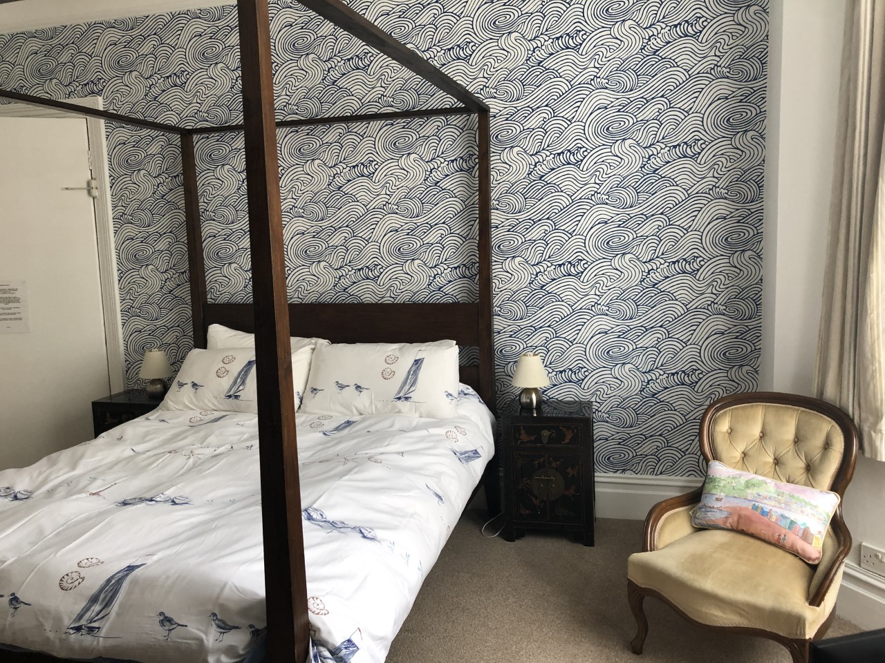 Seafront - Double Room featuring King Size Four Poster Bed